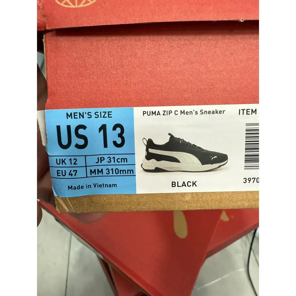 Puma Men's Black and White Running Sneakers